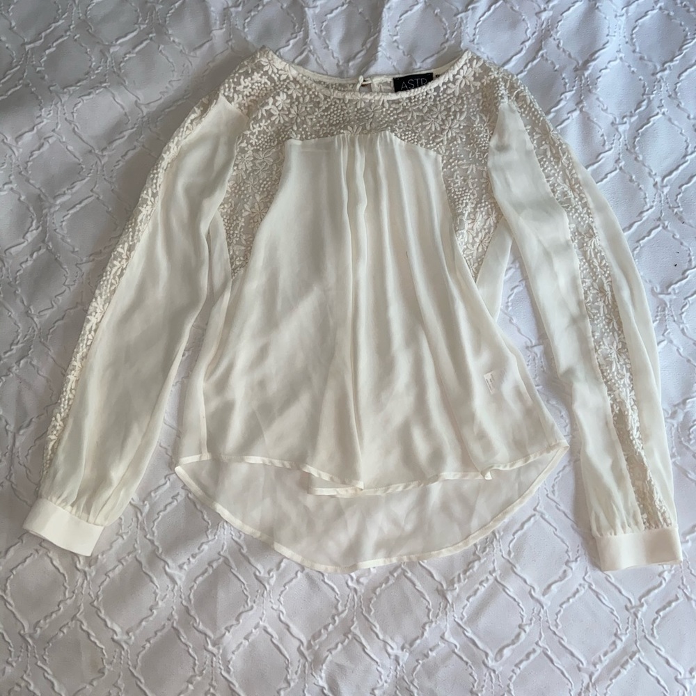 Cream blouse with lace